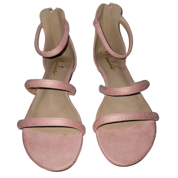 Lulu's Quin Pink Suede Flat Sandals Size 7 1/2 Barbiecore - Picture 3 of 9